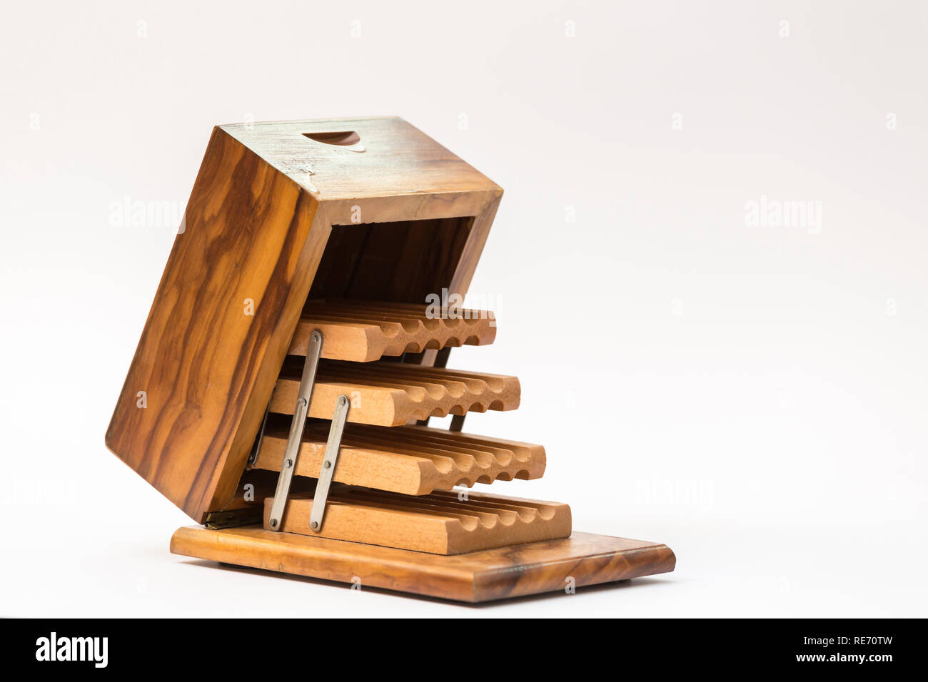 open-box wooden cigarette case to see the cigarette separators Stock Photo  - Alamy