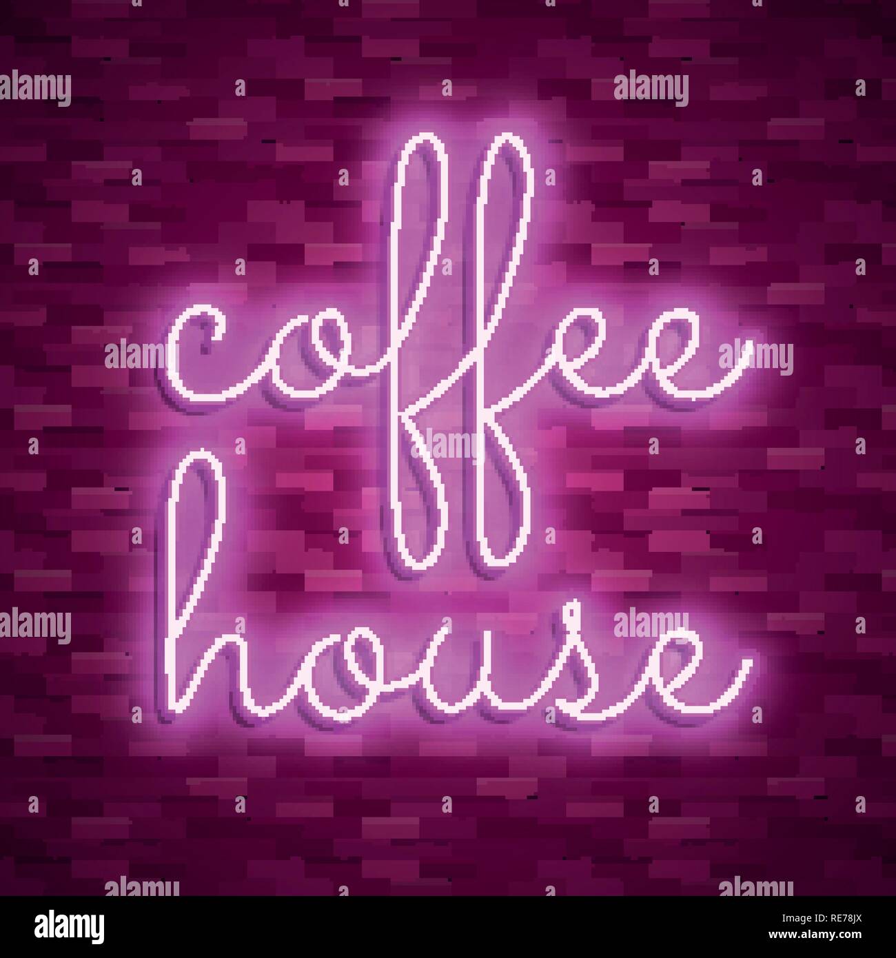 Neon light lettering, Stock vector. Color design Stock Vector Image ...