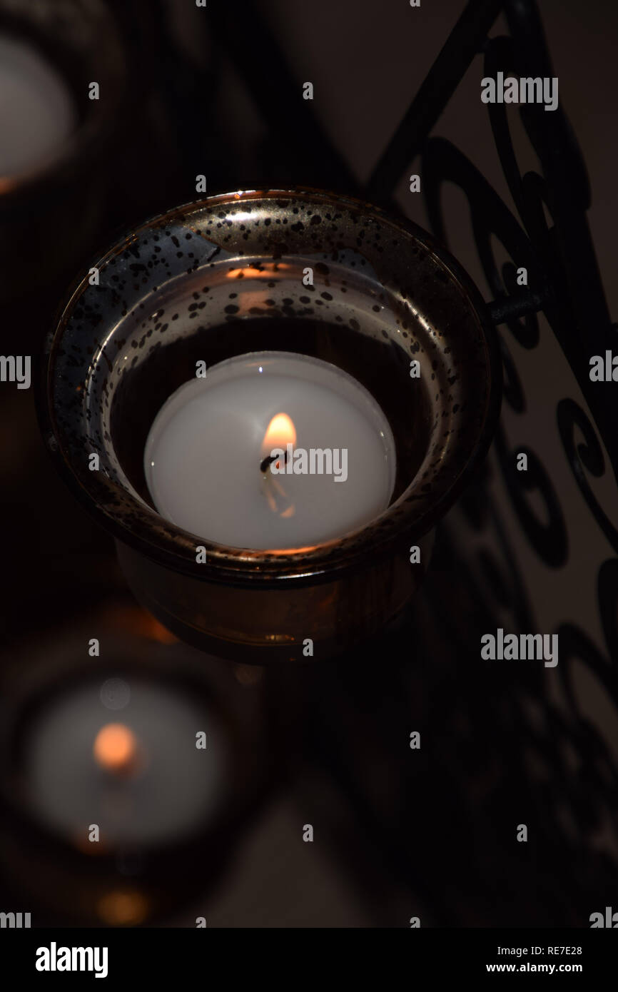 candle tea lights for a festive mood, bright burning tea light candles