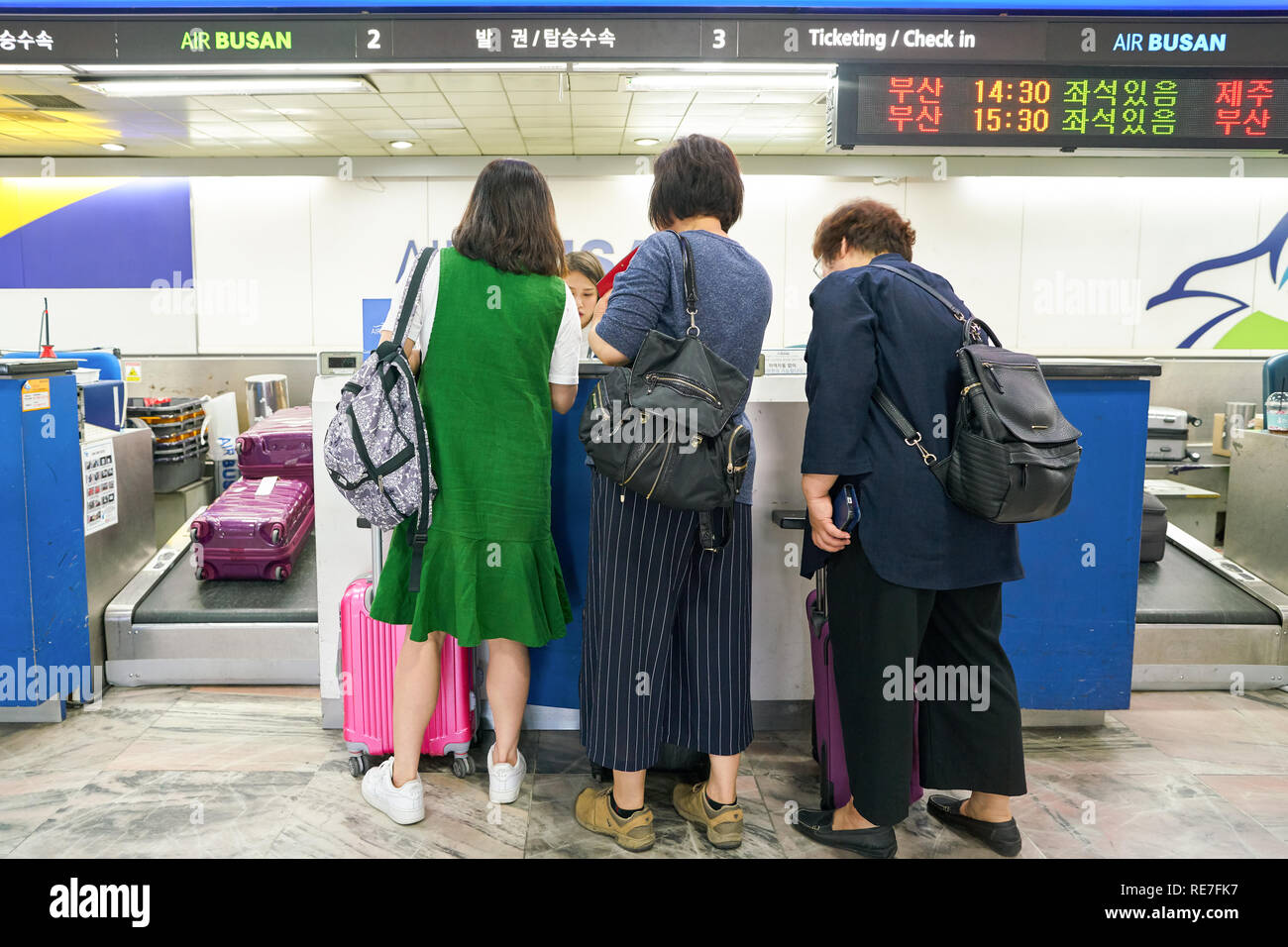 SEOUL, SOUTH KOREA - CIRCA MAY, 2017: check-in area at Gimpo Airport ...
