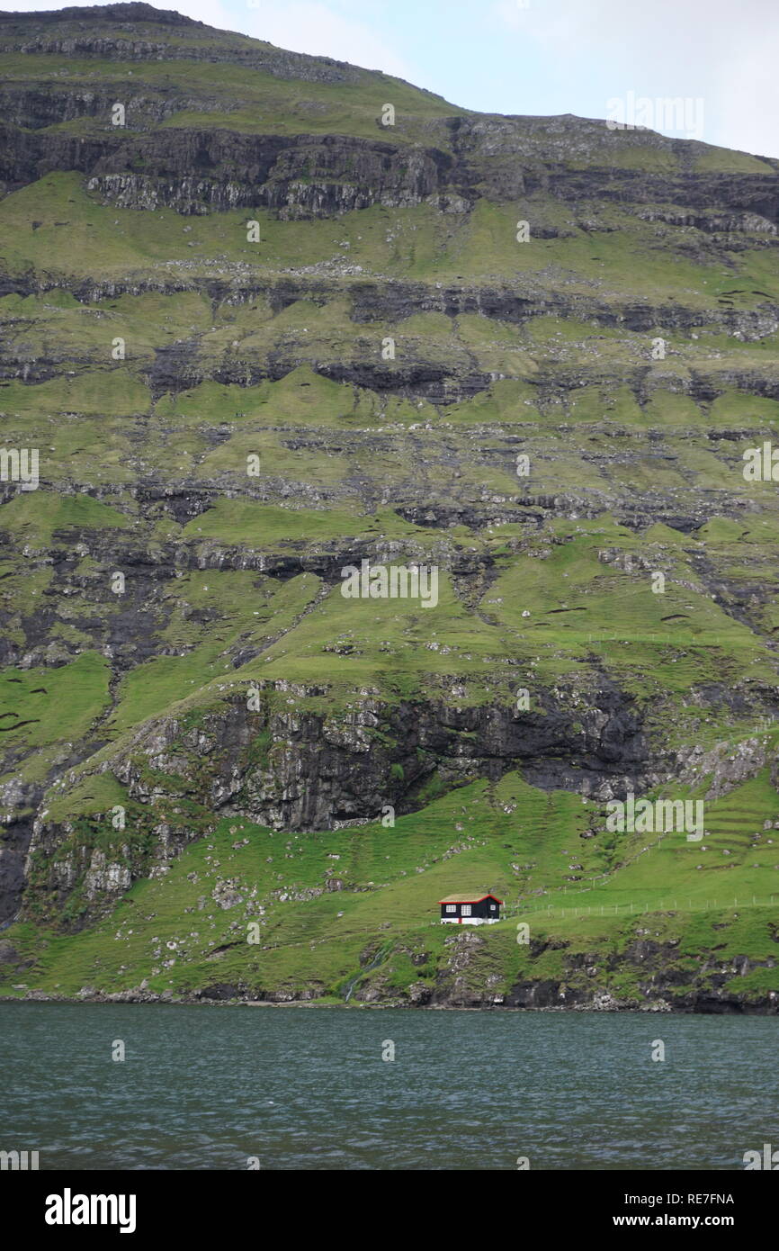 Cabin House on the Faroe Islands Stock Photo