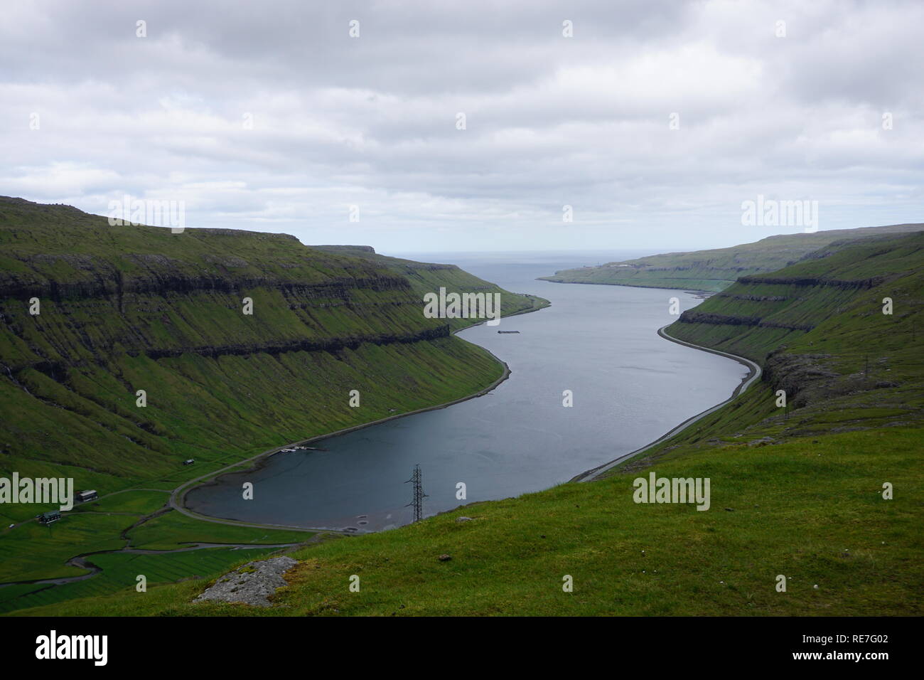 Road tripping on the Faroe Islands Stock Photo
