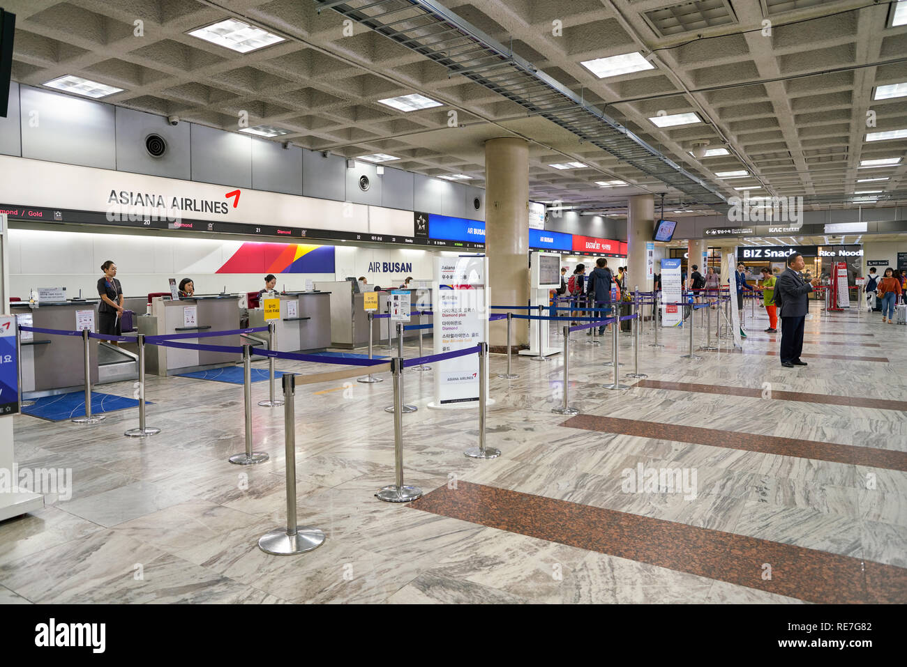 SEOUL, SOUTH KOREA - CIRCA MAY, 2017: check-in area at Gimpo Airport ...