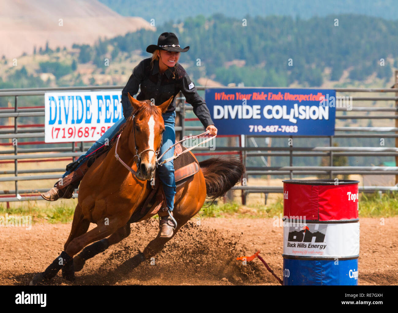 Cowboys and Cowgirls competing at the Top of the World Rodeo Stock