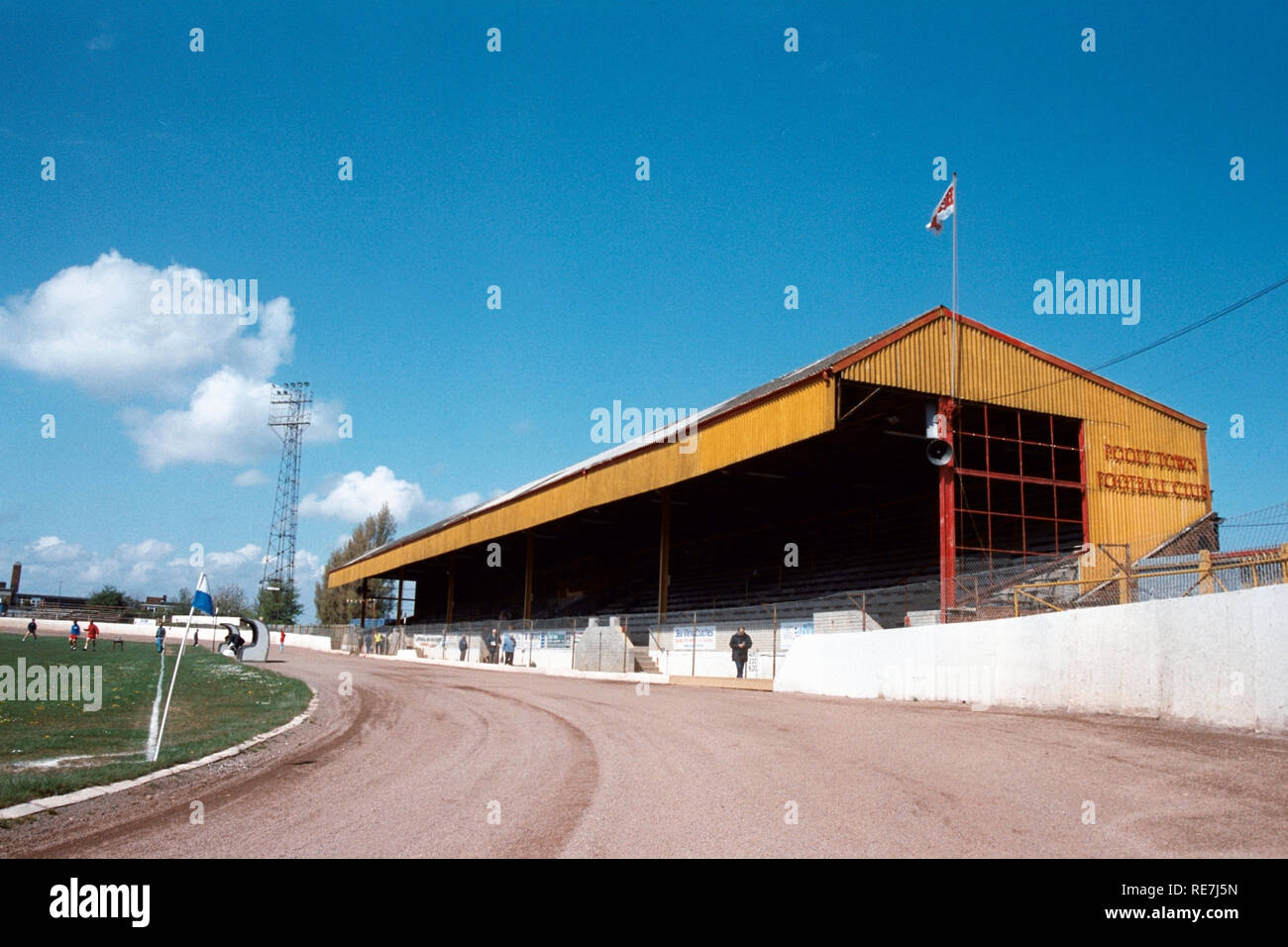 General view of Poole Town FC Football Ground, Poole Stadium, Wimborne Road, Poole, Dorset, pictured on 23rd April 1994 Stock Photo