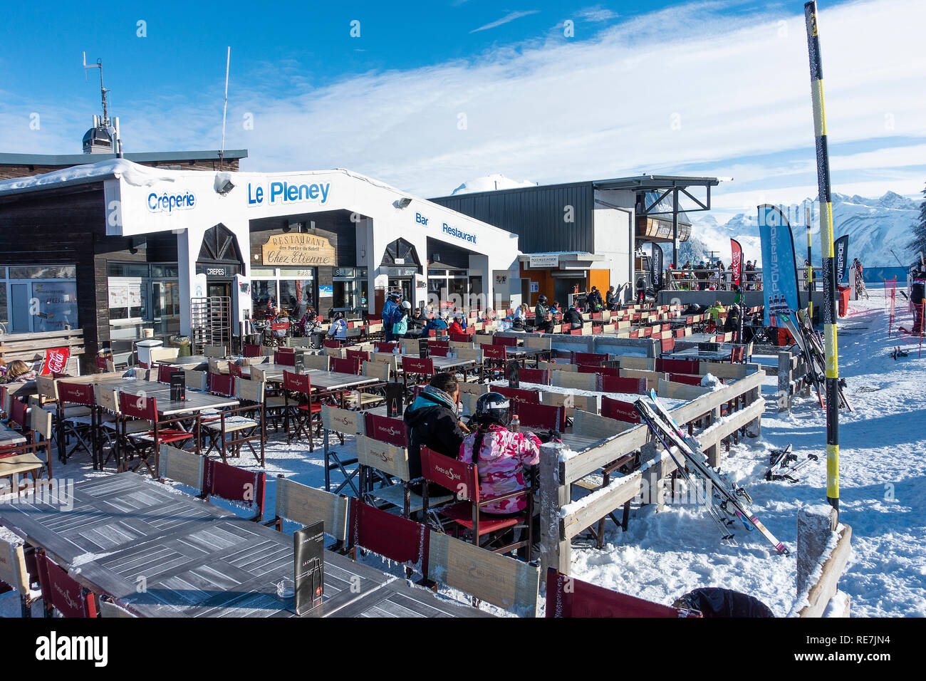 The Lovely Le Pleney Restaurant and Bar at the Top of the Gondola Above