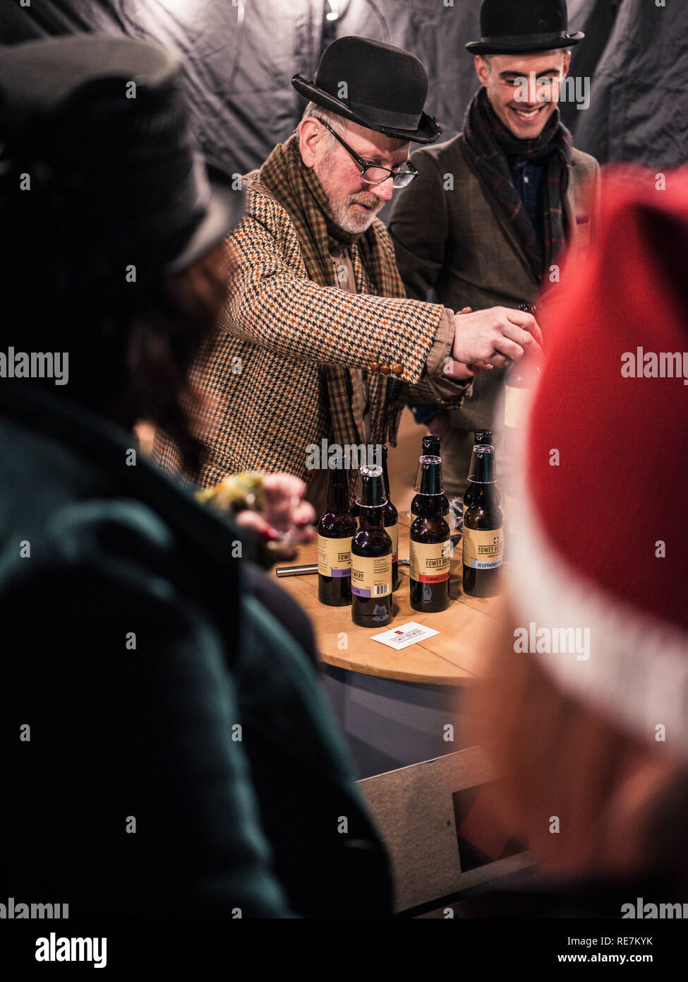 People at a Dickensian evening in Lostwithiel, Cornwall. Stock Photo