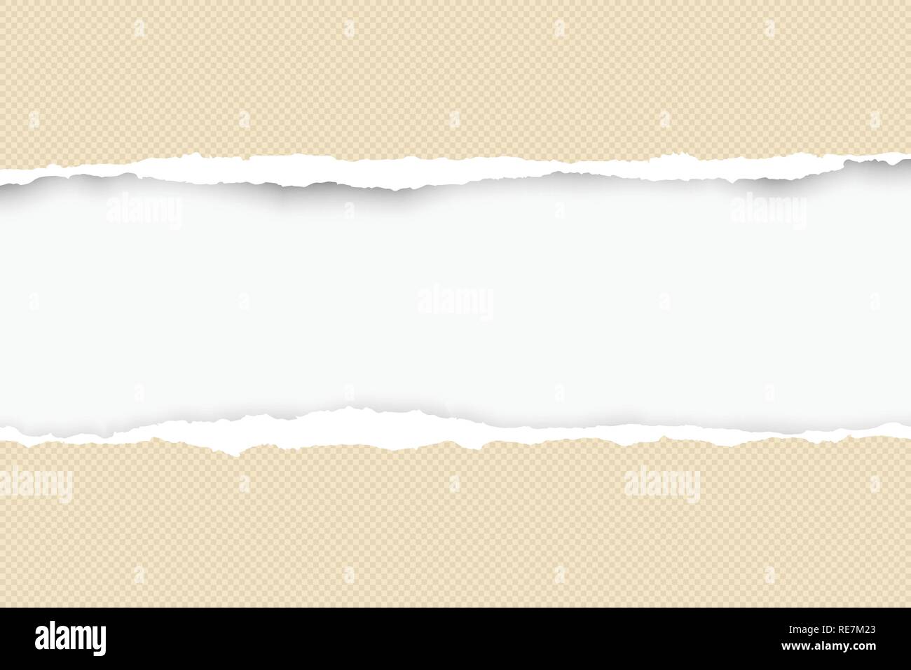 Page Ripped Yellow Vector Ripped squared yellow horizontal paper for text or message are on white ...
