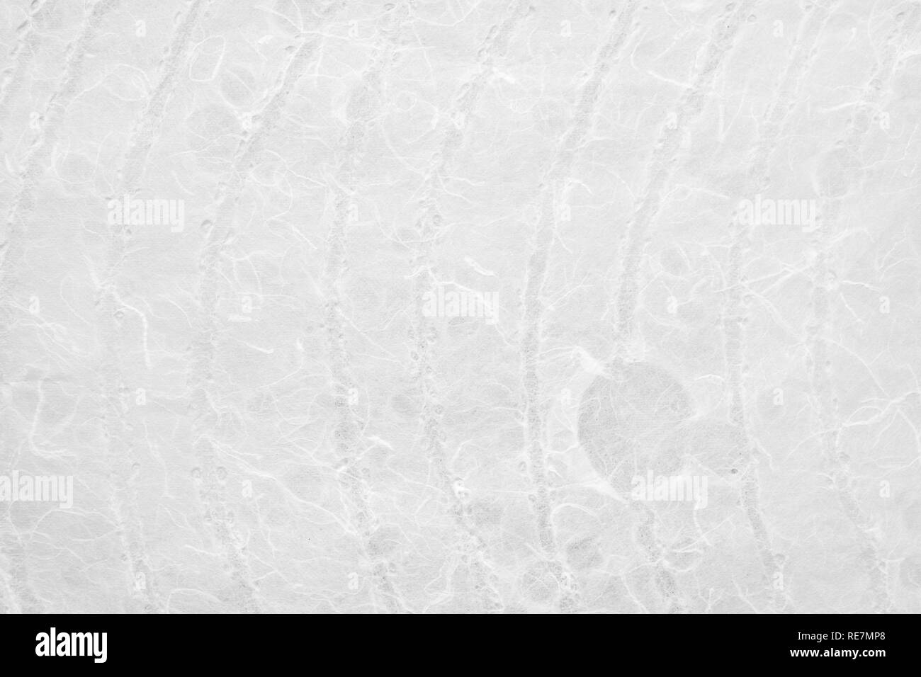 Close up of white textured washi paper, traditional Japanese paper made