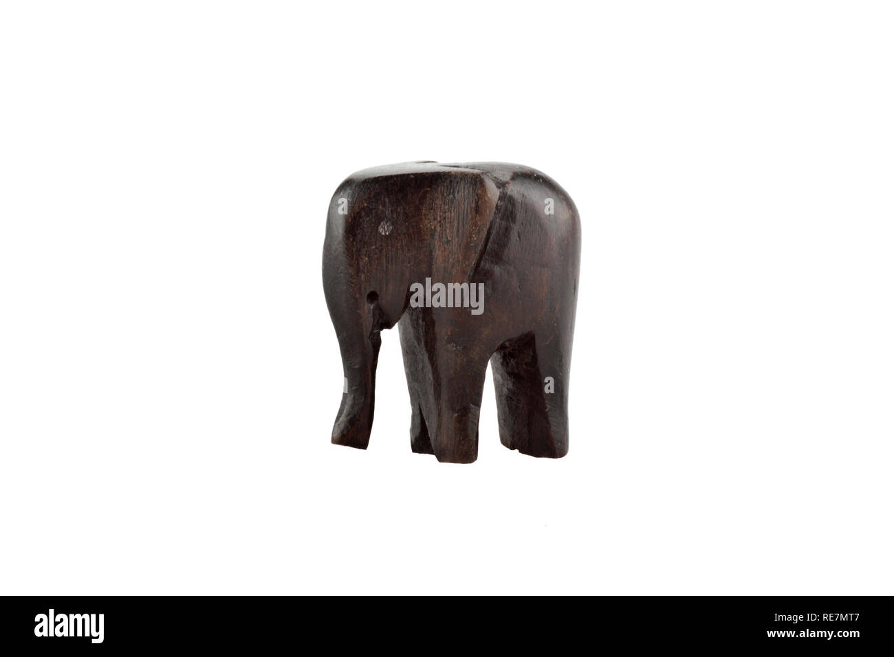 Wooden elephant figurine isolated on white background Stock Photo - Alamy