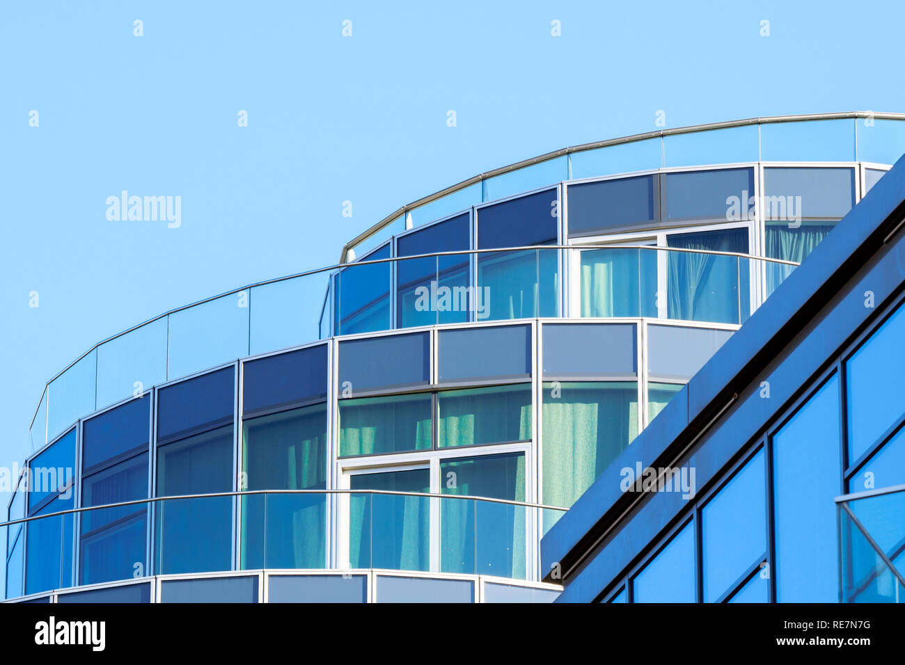 Detail of the Pinnacle building apartments in Battersea Reach