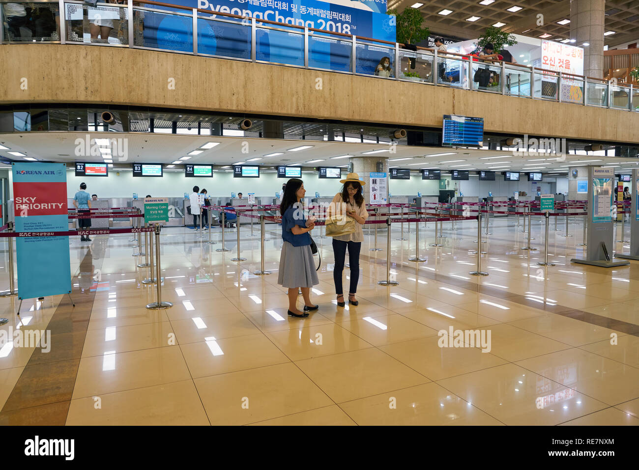 SEOUL, SOUTH KOREA - CIRCA MAY, 2017: check-in area at Gimpo Airport ...