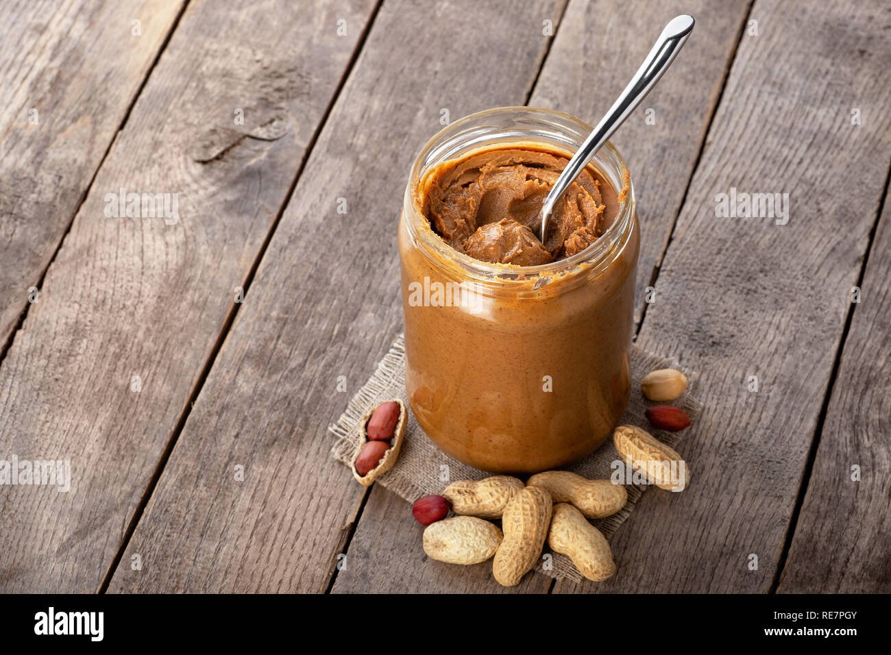 peanut butter in jar Stock Photo Alamy