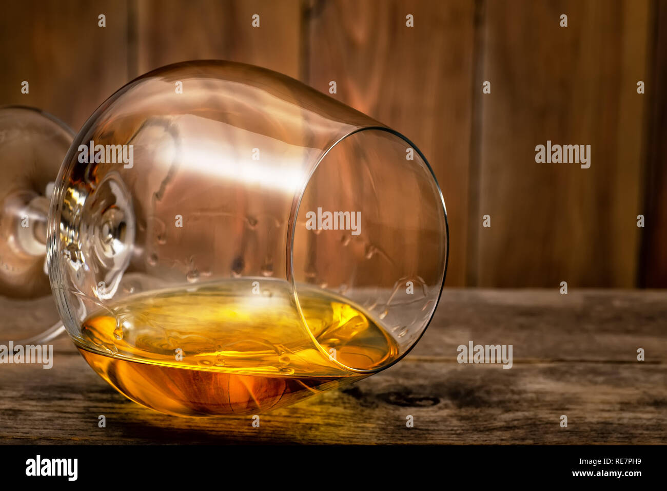 brandy or cognac in glass Stock Photo Alamy