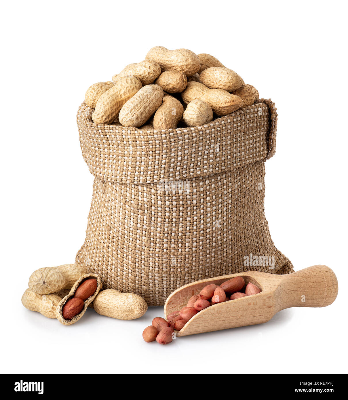 unshelled peanuts in sack Stock Photo Alamy