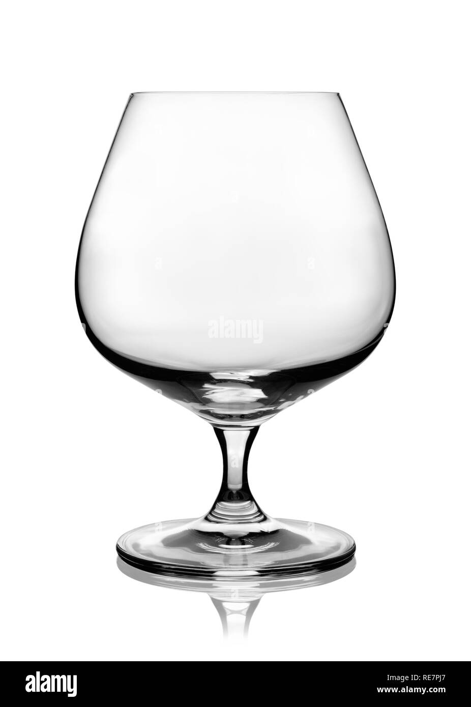 empty brandy glass Stock Photo