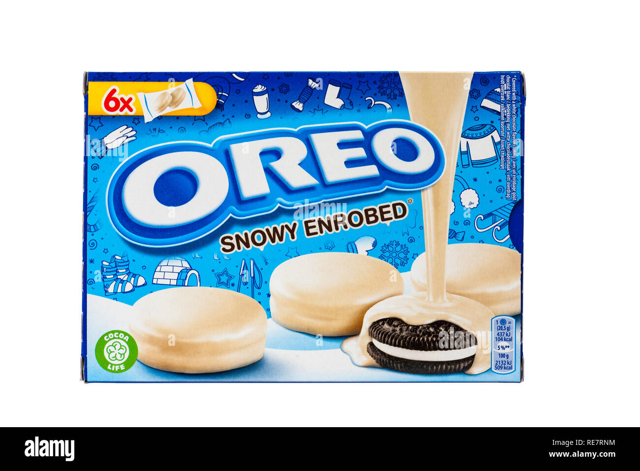 Box of Oreo snowy enrobed biscuits isolated on white background Stock Photo  - Alamy