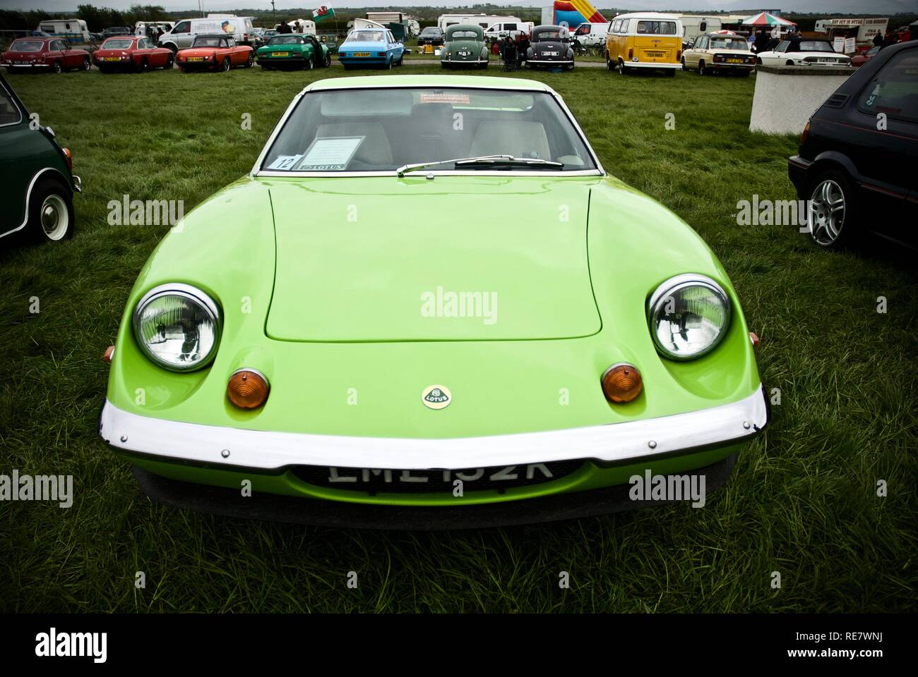 A Lotus Europa sports car at the Anglesey Vintage Rally, Anglesey, North Wales, UK, May 2015 Stock Photo