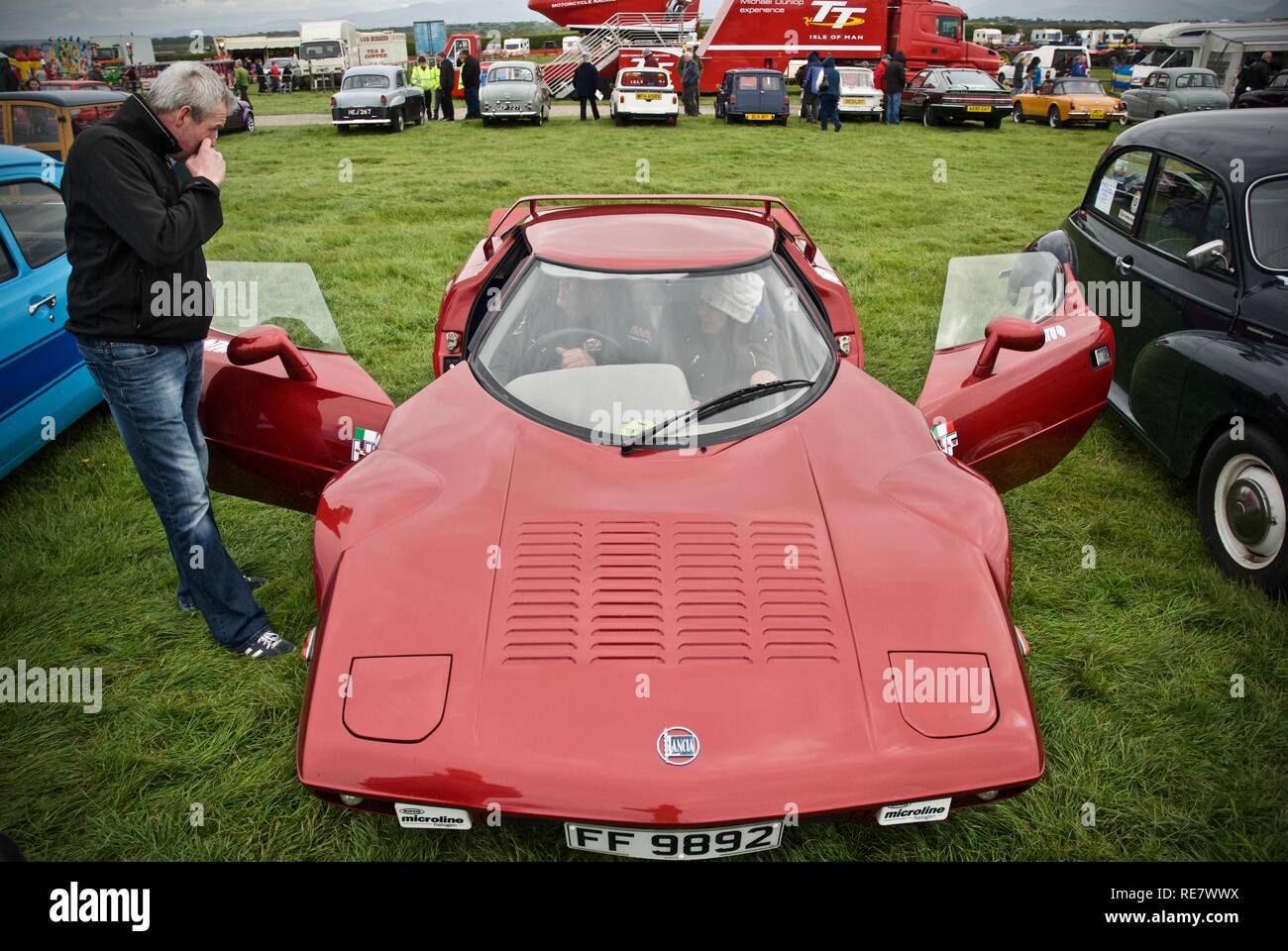 A CAE Corse, Lancia Stratos replica sports car at the Anglesey Vintage Rally, Anglesey, North Wales, UK, May 2015 Stock Photo