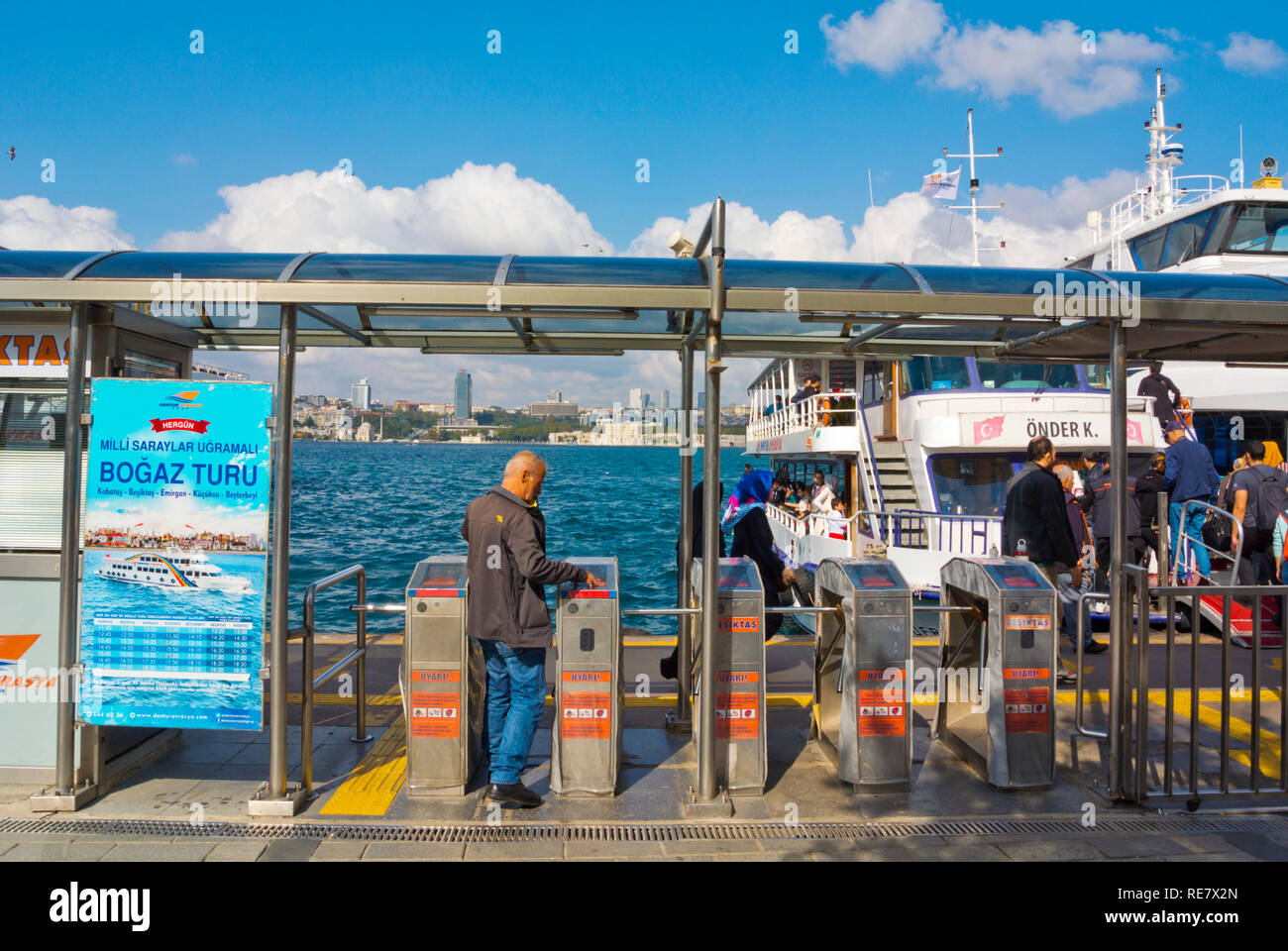 Ferry pier, Uskudar, Istanbul, Turkey, Asian side Stock Photo