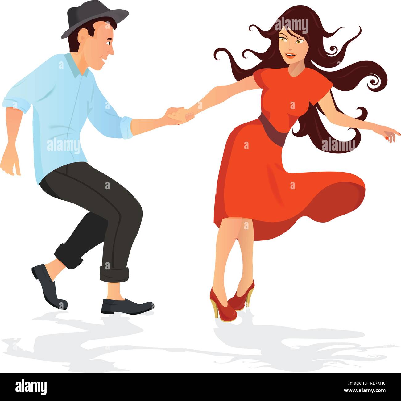 Couple dancing swing, rock or lindy hop Stock Vector Image & Art - Alamy