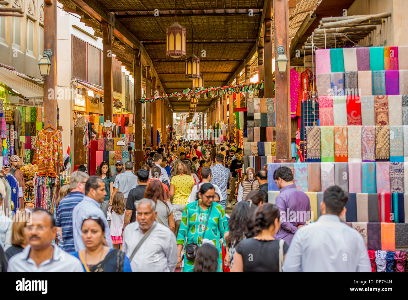 crowdy Dubai Local market Stock Photo