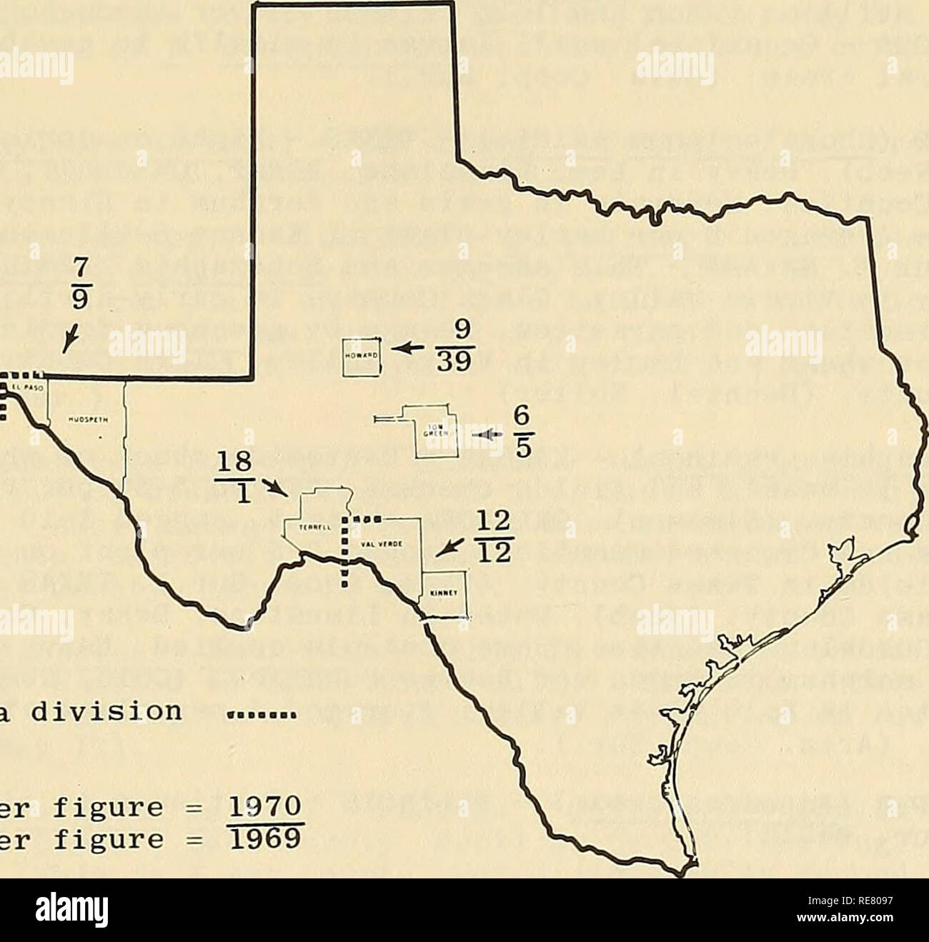 . Cooperative economic insect report. Beneficial insects; Insect pests. - 333 SPECIAL INSECTS OF REGIONAL SIGNIFICANCE Potato Psyllid Survey, Spring Breeding Areas of Texas The potato psyllid (Paratrioza cockerelli (Sulc)) survey in Texas was completed April 17, 1970. Compared with 1969, psyllid counts remained the same in the Del Rio area, decreased in Big Spring and El Paso areas, and increased in the Marathon-Sanderson and San Angelo areas. Rainfall was above average and temperatures were colder this past winter. Lycium host plants are in fair to excellent condition and heavily leafed in al Stock Photo