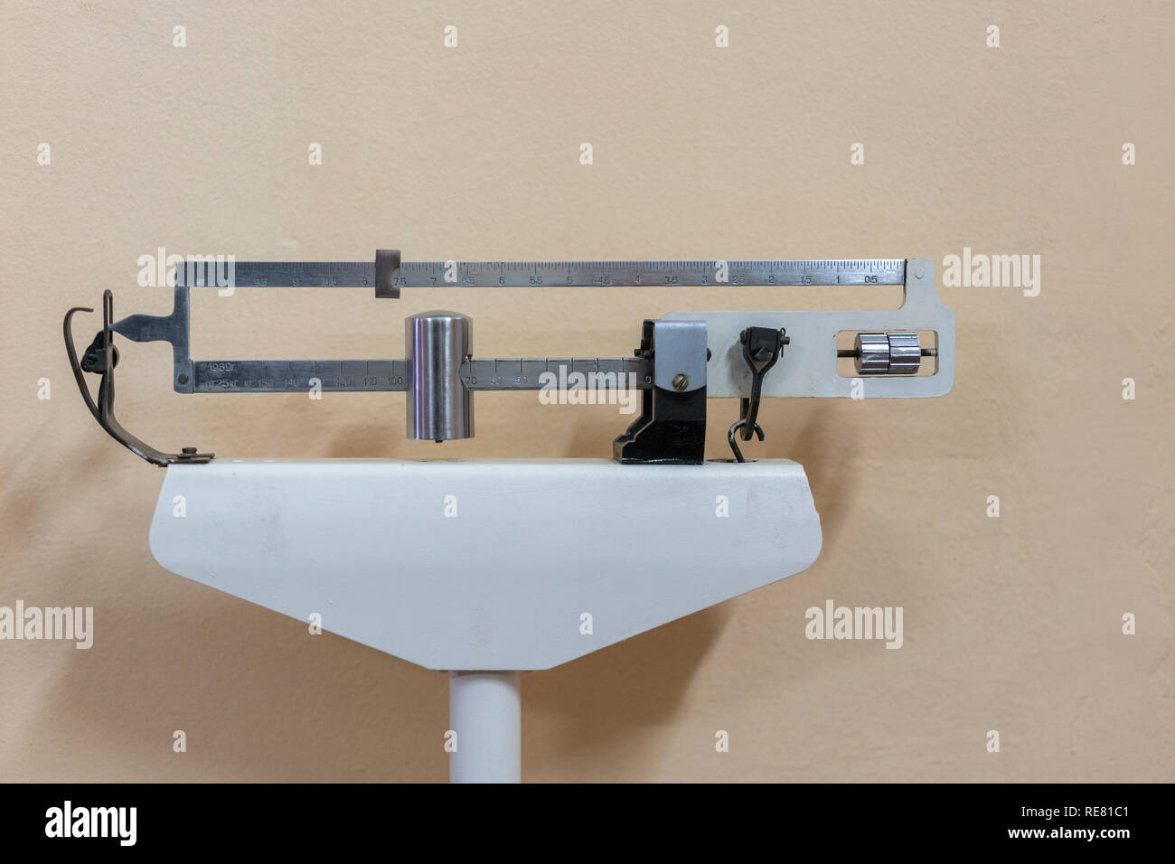 Vintage scales for weighing people Stock Photo Alamy