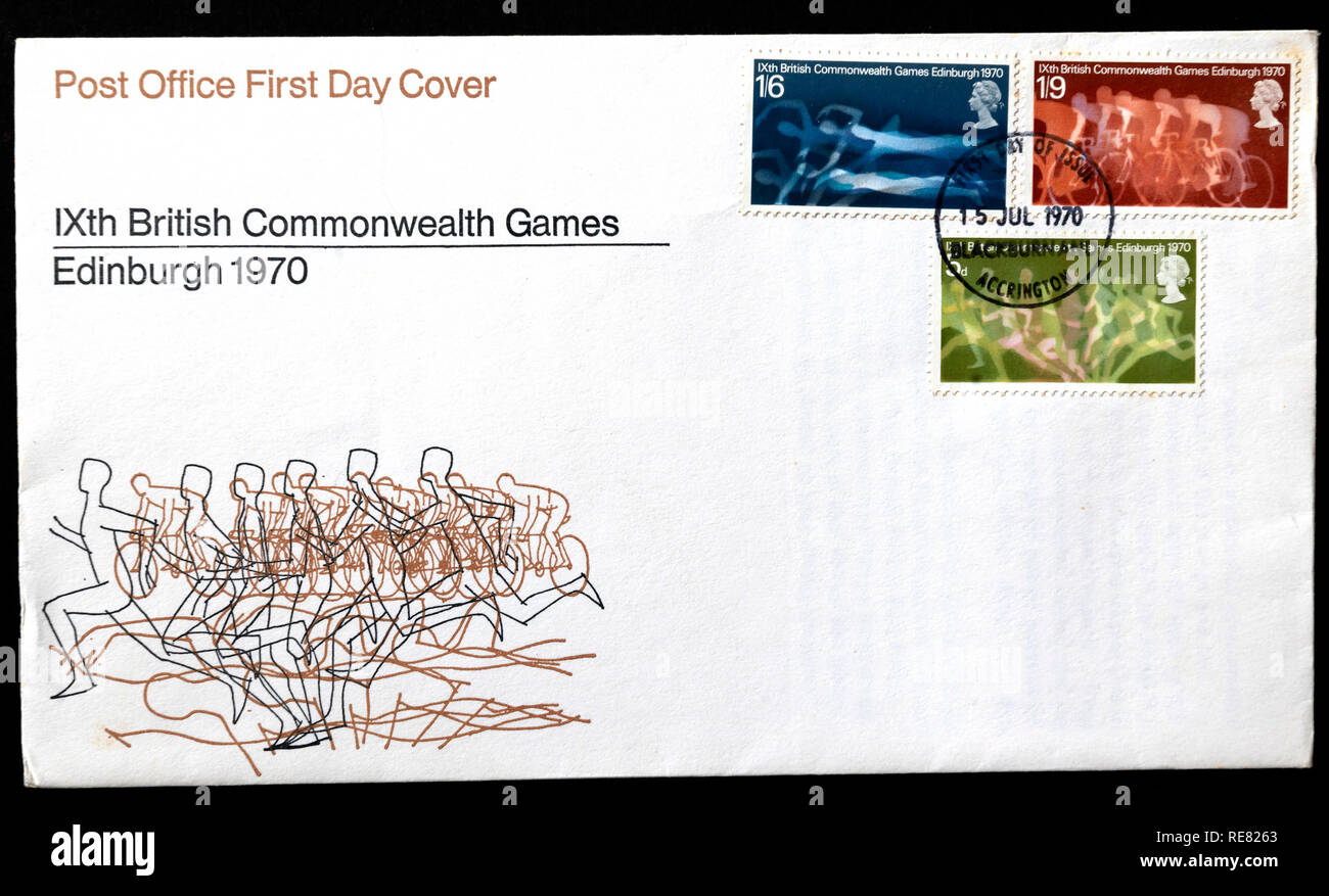1970 Commonwealth Games, Edinburgh, UK first day cover. Stock Photo