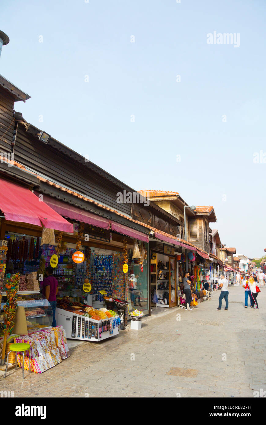 Liman Caddesi, main street, old town, Side, Turkey, Eurasia Stock Photo