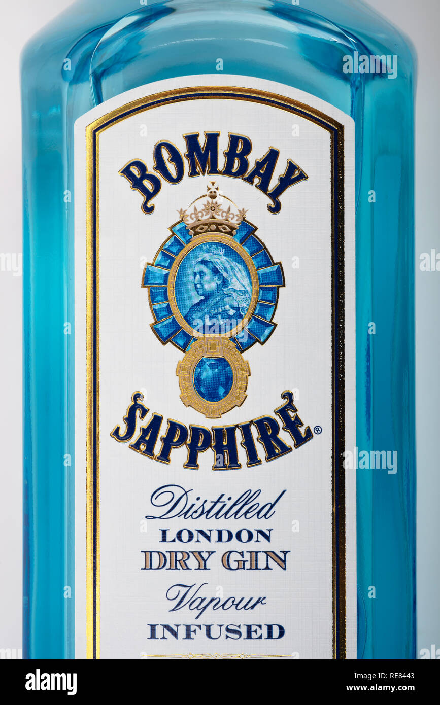 Bombay Sapphire dry gin Stock Photo