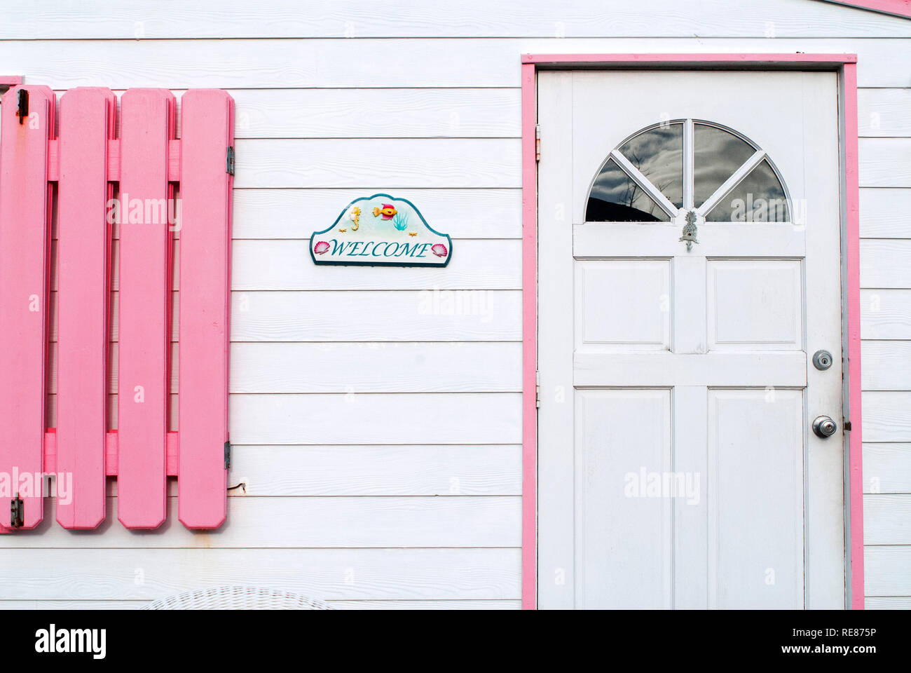 Typical loyalist house, Hope Town, Elbow Cay, Abacos. Bahamas Stock Photo