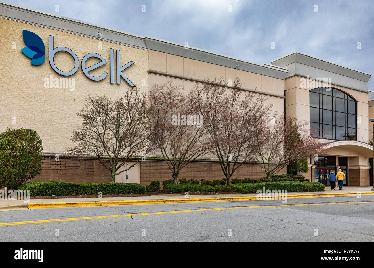 ASHEVILLE, NC, USA-1/18/19: A Belk store in the Asheville mall on Tunnel Road. Stock Photo