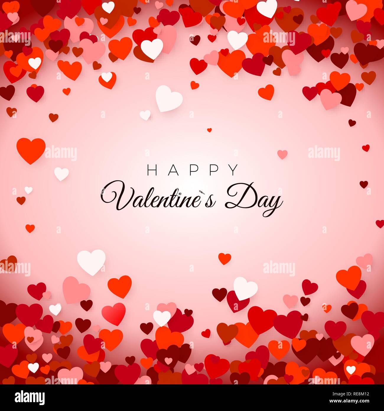 Happy Valentines Day Greetings Happy Valentine`s Day. Valentine`s Day Greeting Card. Valentine's Day  Background With Hearts. Holiday Decoration Element - Red Hearts On Pink  Backgrou Stock Vector Image & Art - Alamy