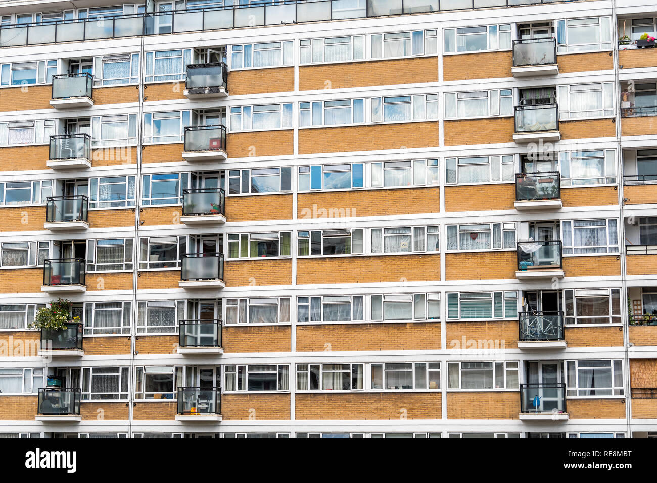 London, UK Churchill Gardens neighborhood closeup in Pimlico with old