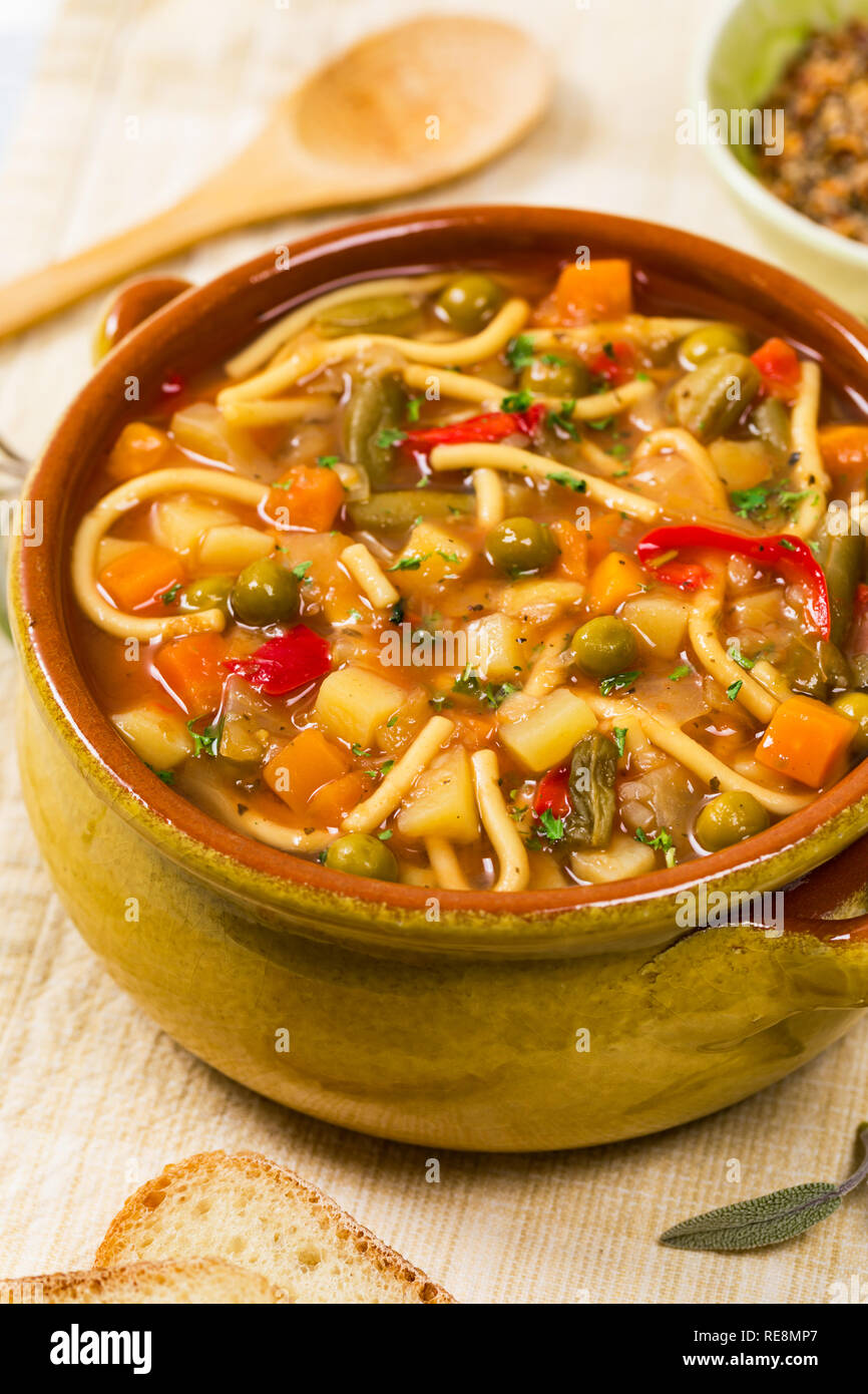 Healthy Harvest Vegetable Soup Stock Photo Alamy
