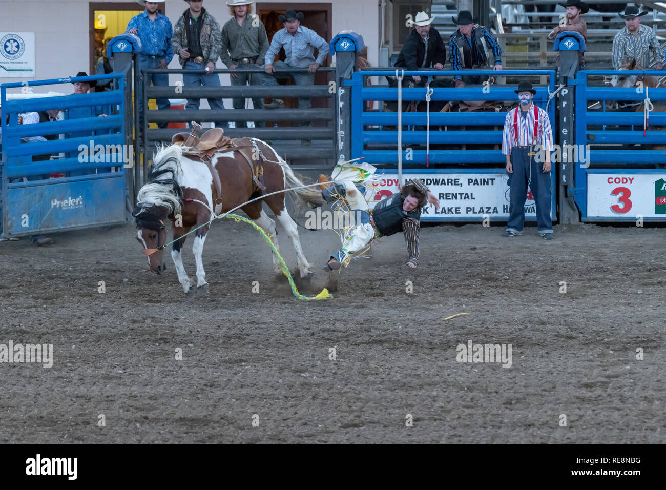 CODY, WYOMING - JUNE 29, 2018: Cody Stampede Park arena. Cody is the Rodeo Capitol of the World. 2018 marks 80th anniversary of nightly performances. Stock Photo
