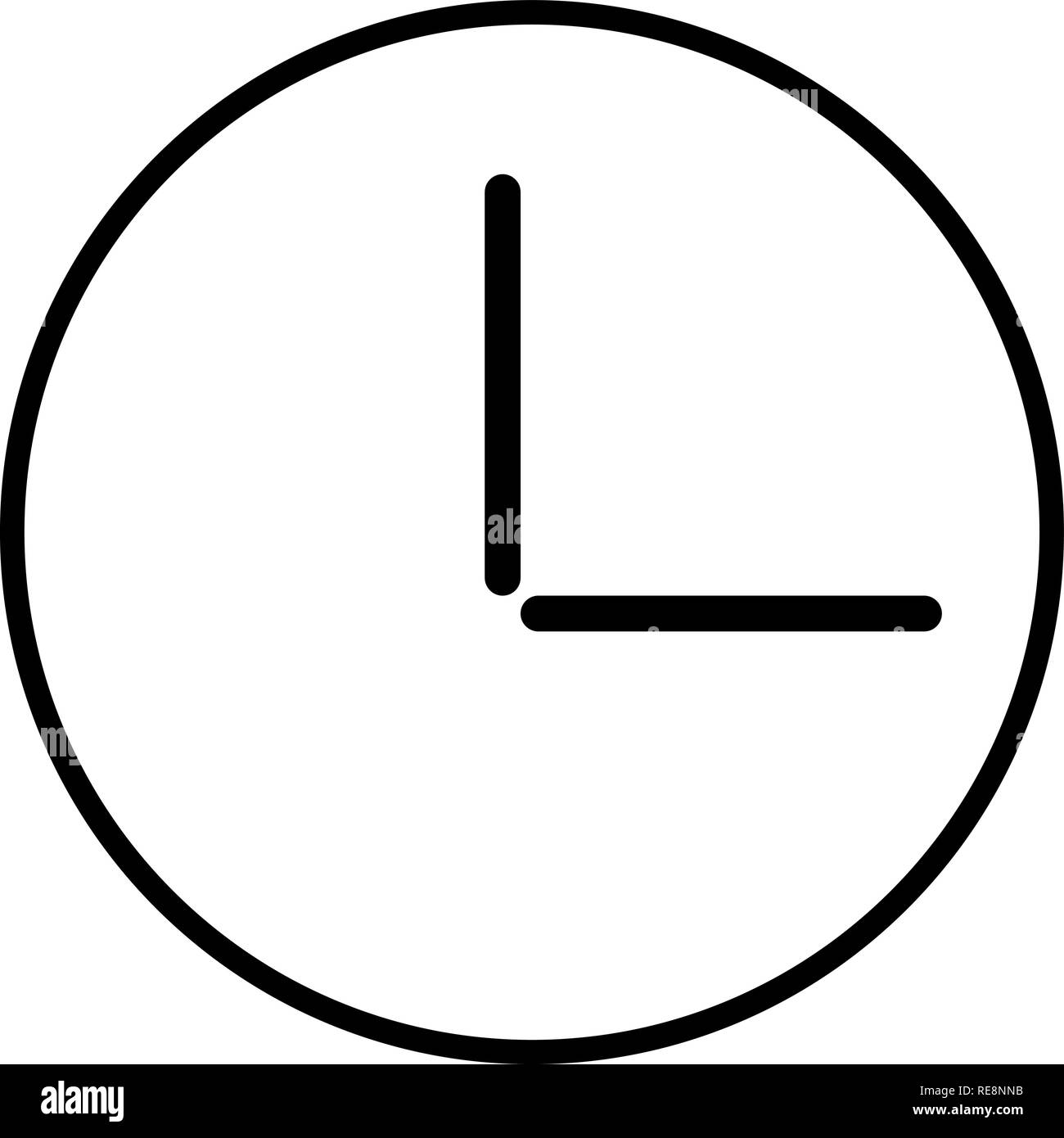 Circular wall clock line icon, outline vector sign, linear style ...