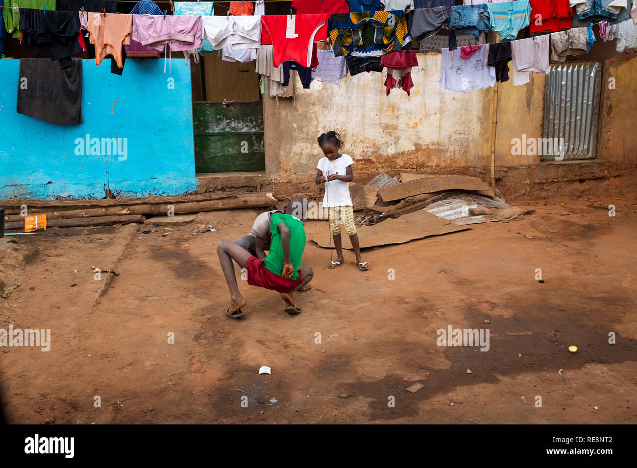 Bissau, Republic of Guinea-Bissau - February 5, 2018: Street scene in