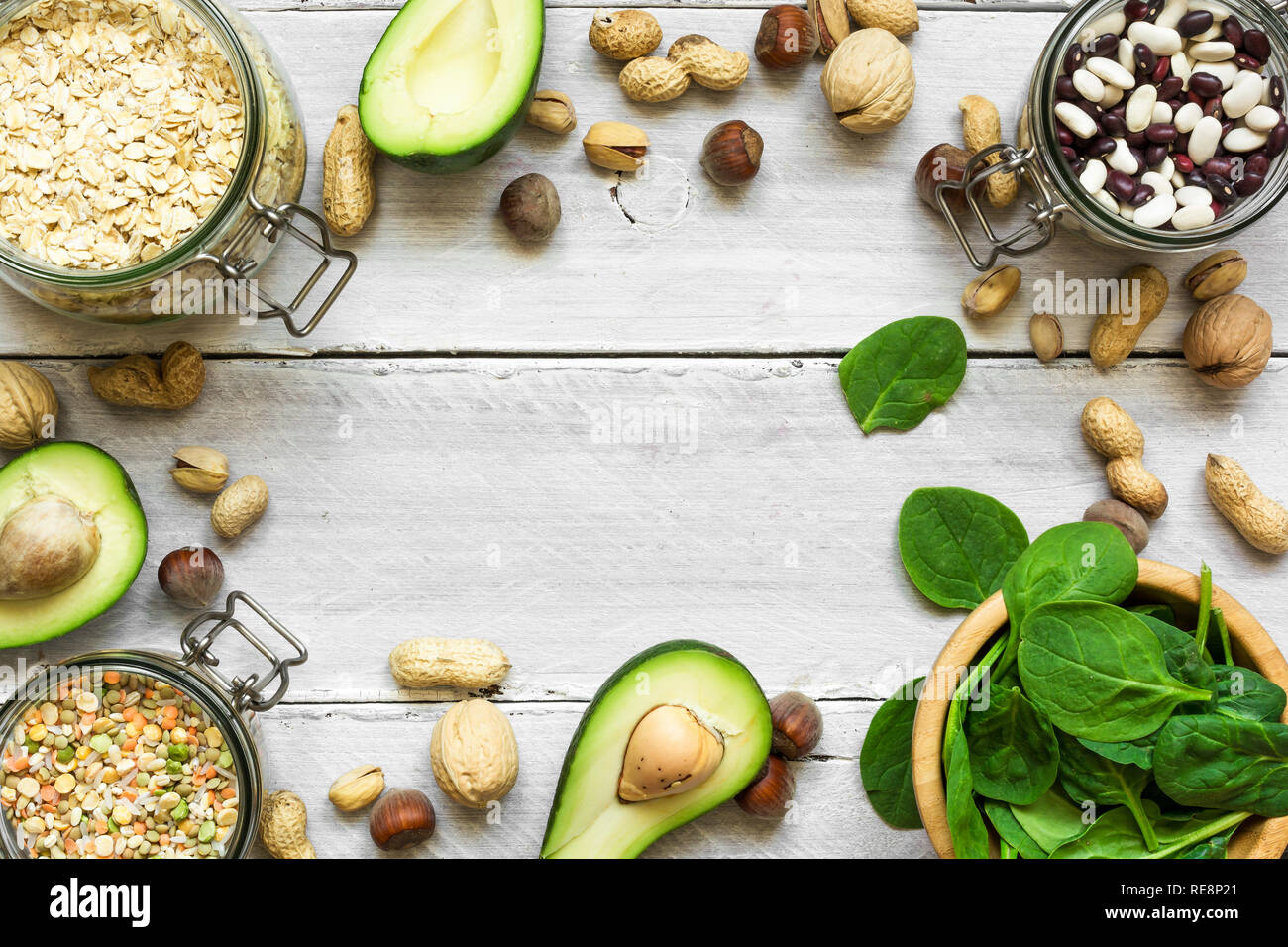 Potassium Food Sources as avocado, beans, seeds, nuts, spinach, almonds