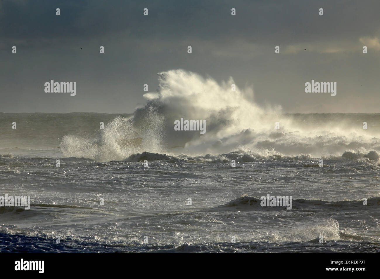 Black and white stormy sea and cliffs hi-res stock photography and ...