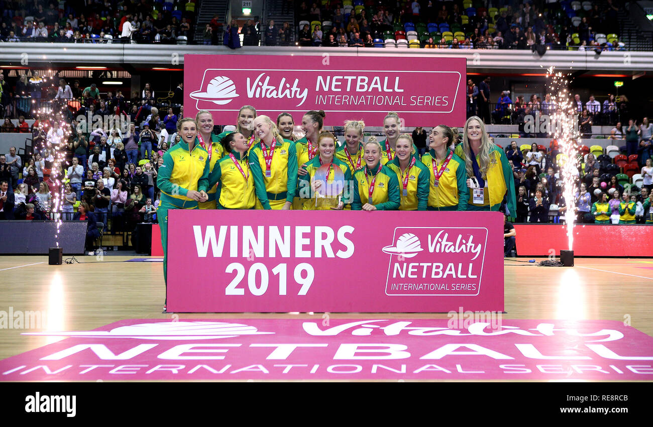 Australian Diamonds winners of the Quad Series during the Vitality