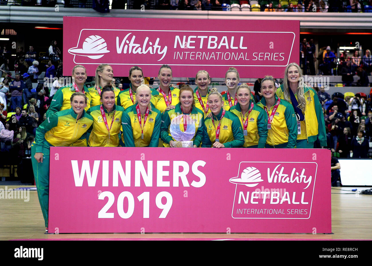 Australian Diamonds winners of the Quad Series during the Vitality