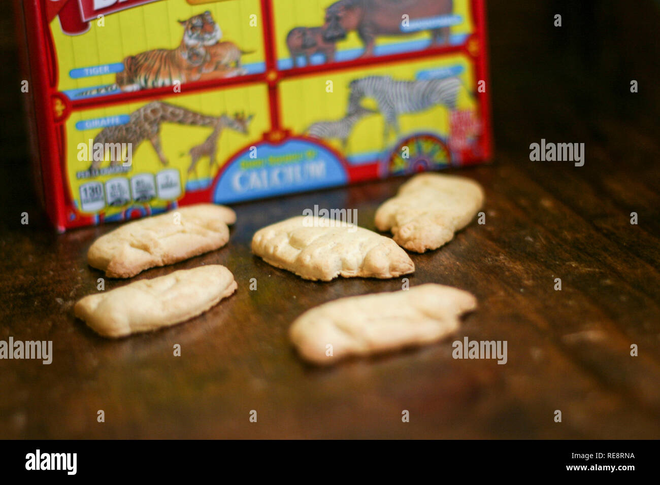 Original box of Barnum's Animal Crackers with circus animals behind