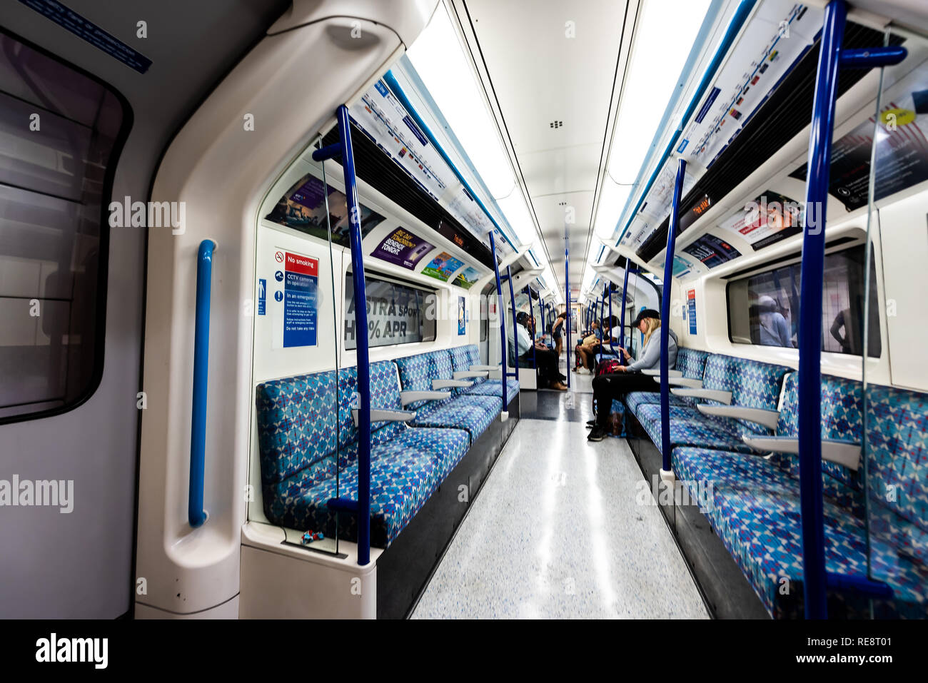 London UK June 26 2018 Underground Tube Metro With Interior Inside 