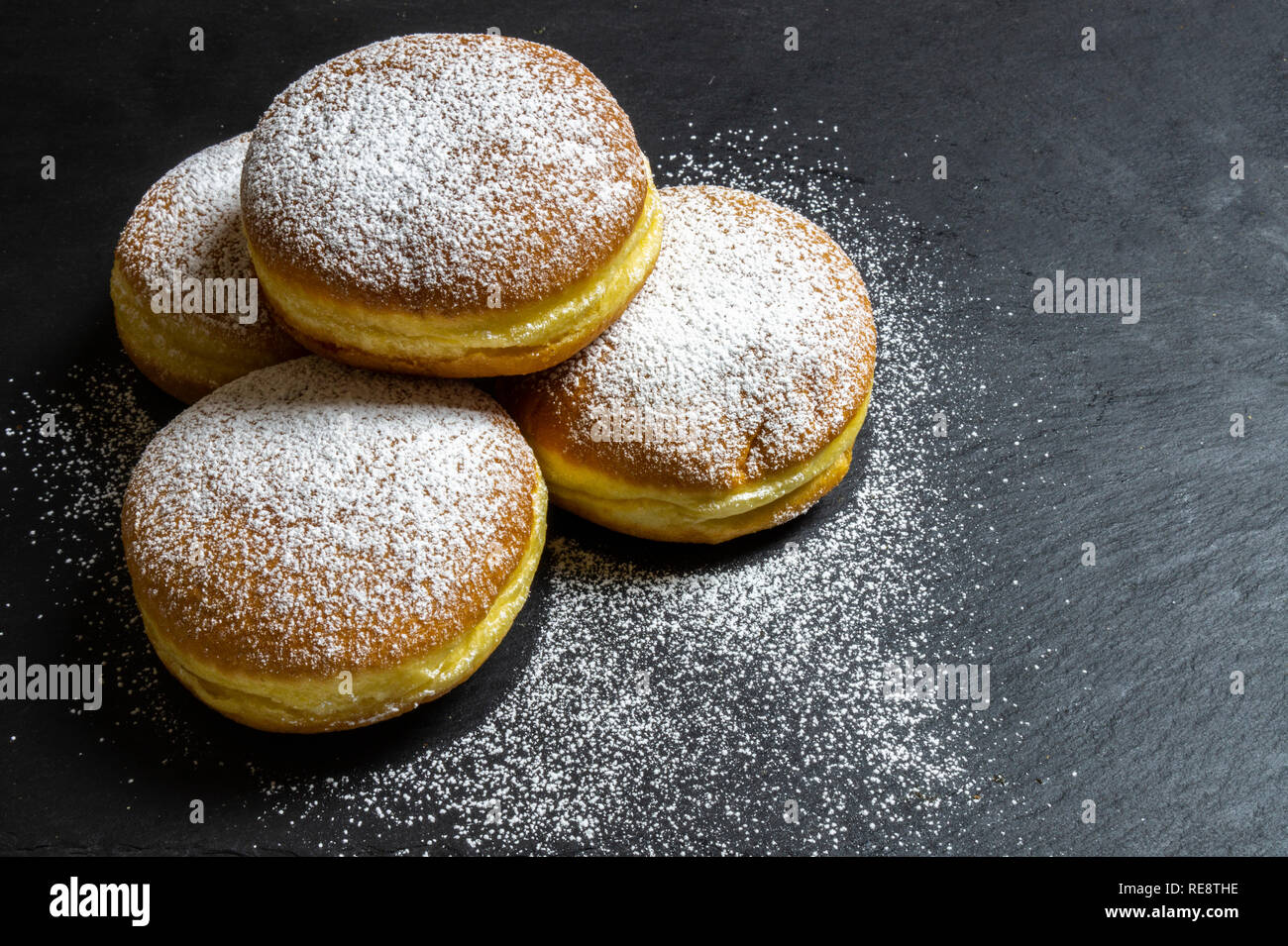 Berliner Doughnuts European donuts tradicional bakery for fasching carneval time in Europe Stock Photo