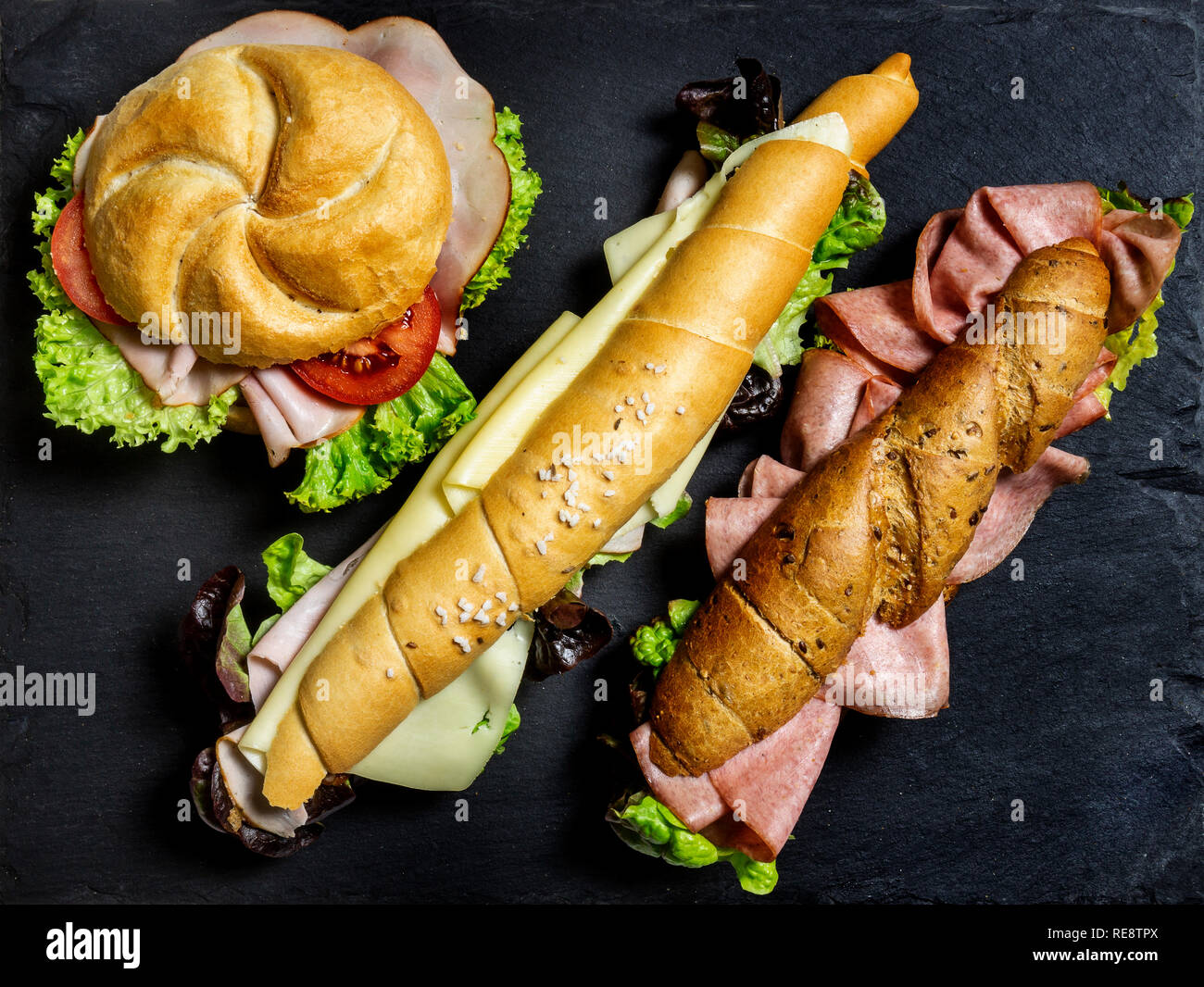 complete healthy deli sandwich kornspitz whole grain european pretzel