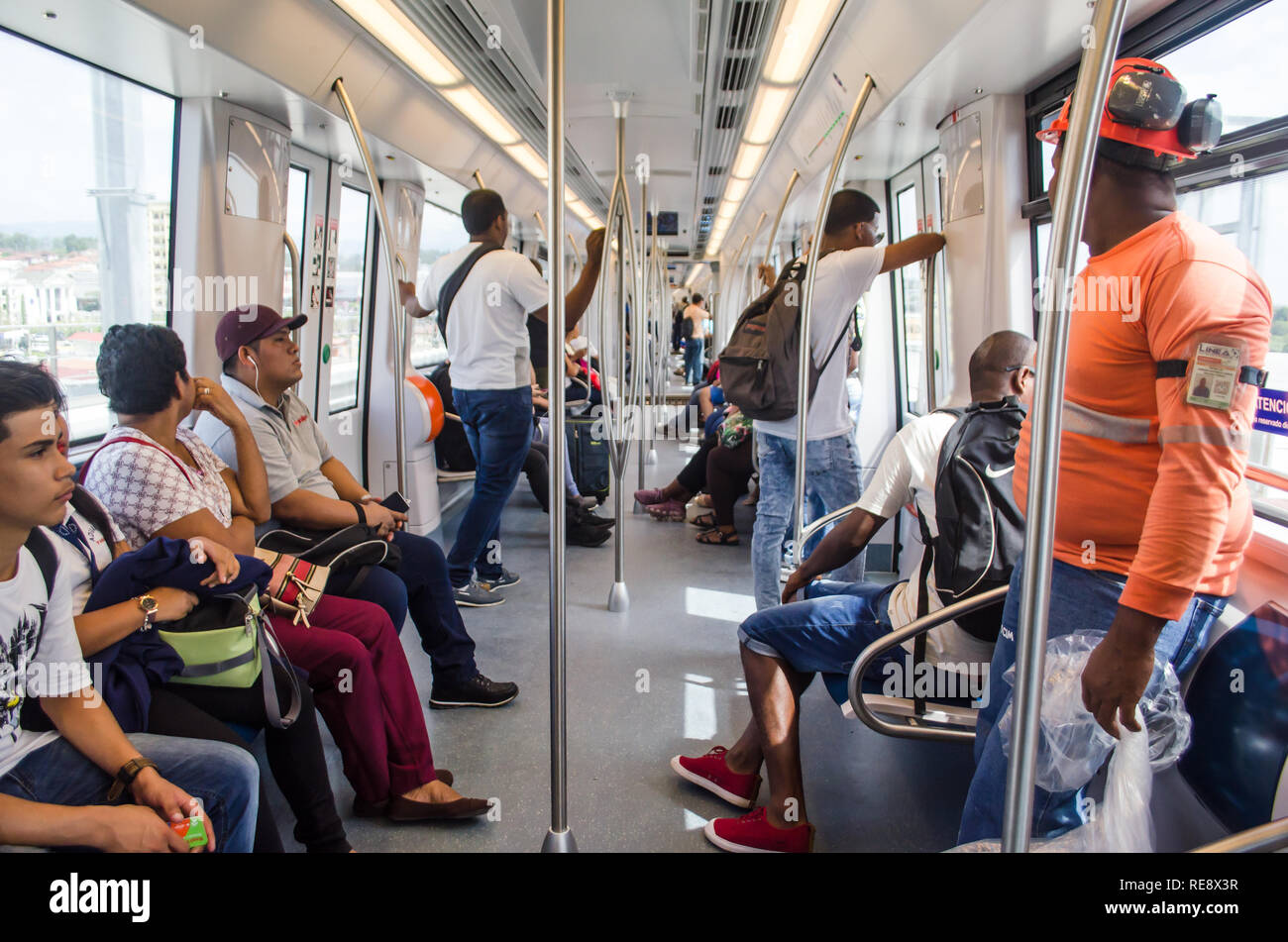 Metro de Panama Line 2 opens for one week during the World Youth Day Stock Photo