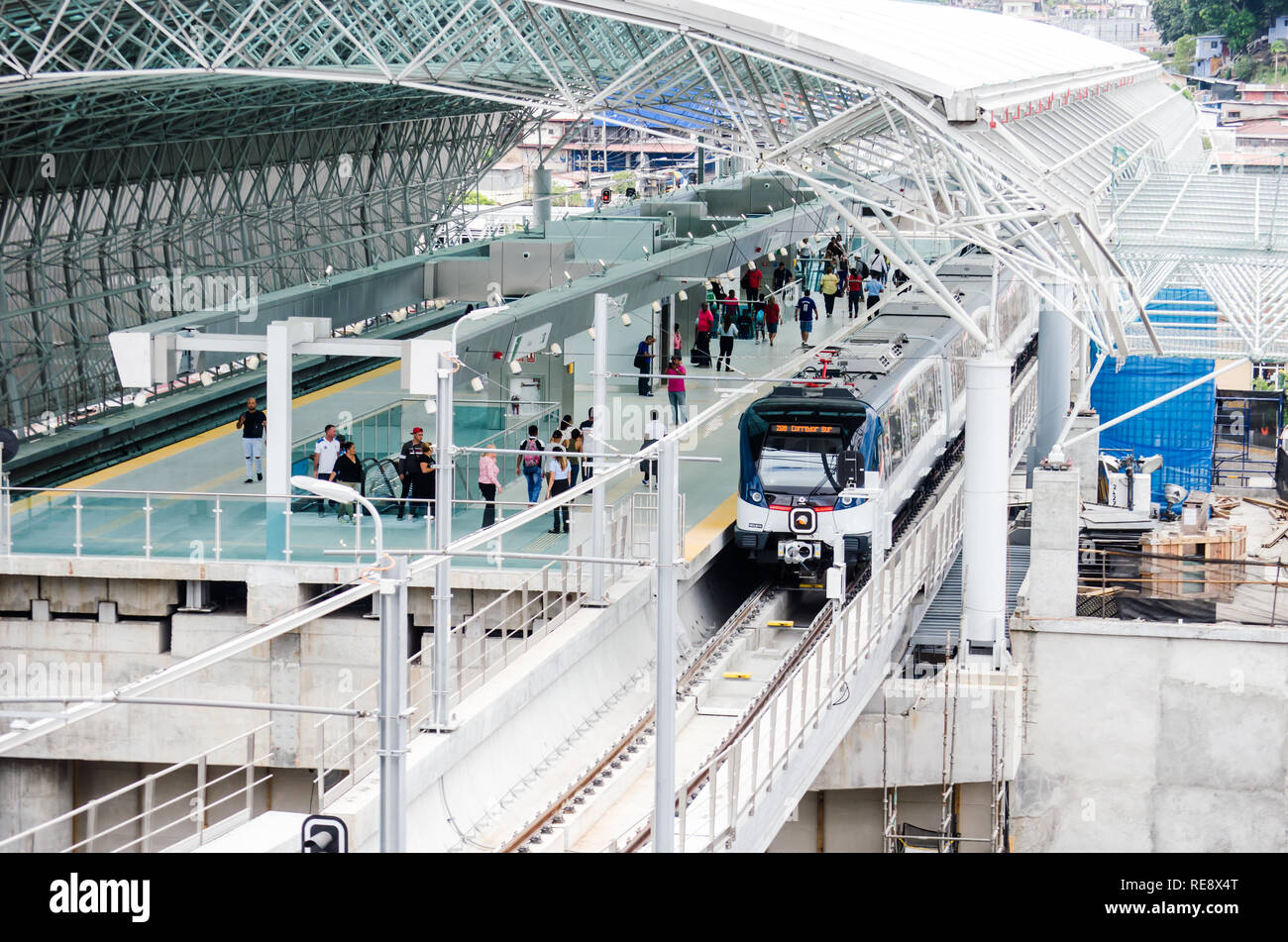 Metro de Panama Line 2 opens for one week during the World Youth Day Stock Photo