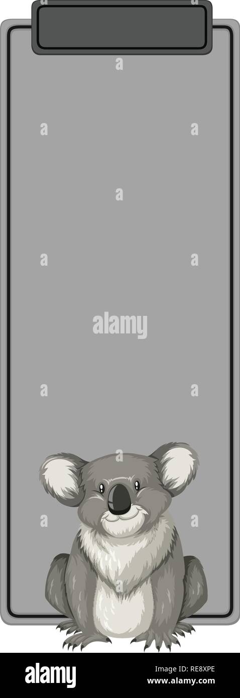 A koala bear on blank template illustration Stock Vector Image & Art ...